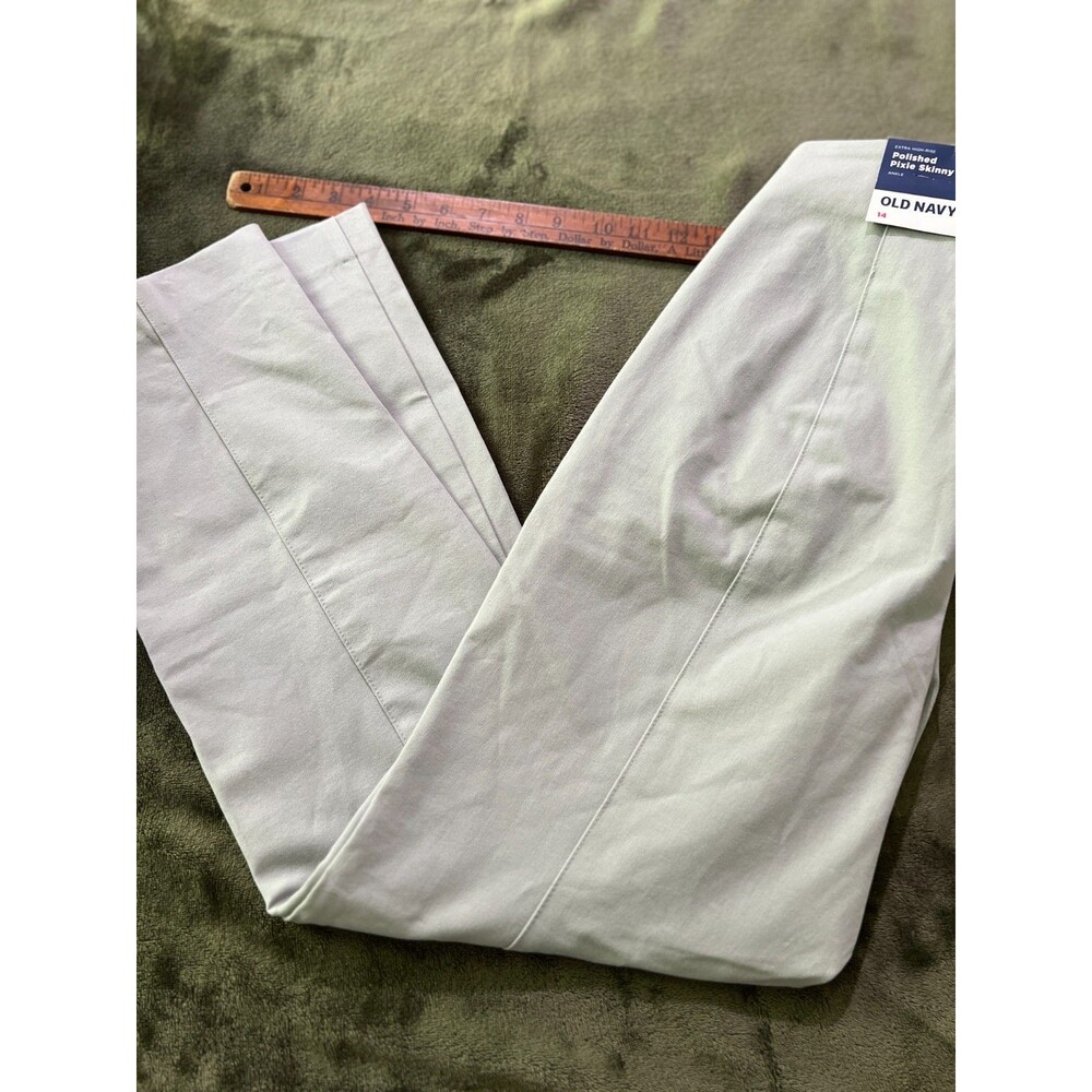 Old Navy Womens Extra High Waisted Polished Pixie Skinny Pants Gray Sz 14